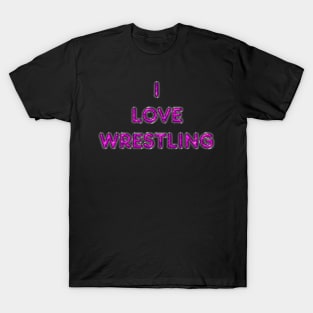 I Love Wrestling - Pink T-Shirt